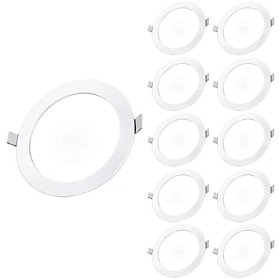 Image de CLAR HYBEC Spot LED encastrable 20W, Extra Plat, Salle de Bain, Plat 20W Blanc Froid 6500K (Pack 10)