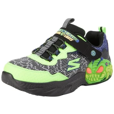 Image de Skechers Garçons Baskets, Noir/Vert, 32 EU