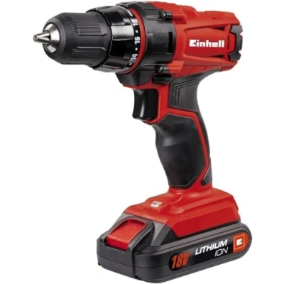 Image de Einhell Perceuse Visseuse sans fil TC CD 18 2 Li (1x1,5Ah) (18 V, Couple : 38 Nm, Mandrin 10 mm monobloc auto serrant, Livrée avec batterie et chargeur)