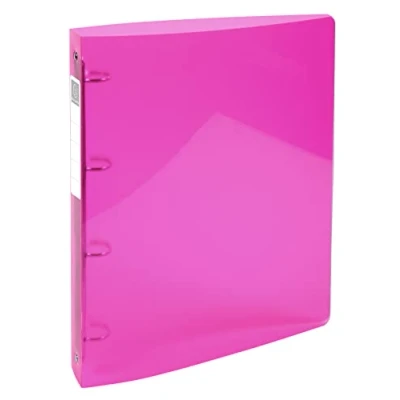 Image de Exacompta Réf. 51774E Classeur semi rigide PP Iderama 4 anneaux ronds diamètre 30 mm Dos 40 Dimensions extérieures : 32 x 26,8 cm Format à classer A4 Maxi Coloris rose