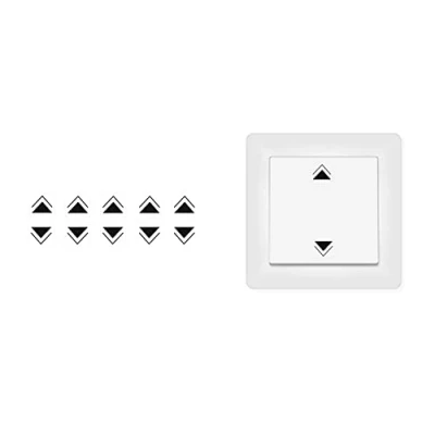 Image de Générique Lot de 10 autocollants flèches haut et bas à coller comme symboles d&#039;interrupteur (Rpt6) (1 cm) Noir, 1 cm