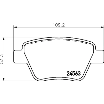 Image de HELLA 8DB 355 014 021 Jeu de plaquettes frein non préparé pour indicateur d&#039;usure avec vis d&#039;étrier accessoires VOLKSWAGEN: GOLF 6