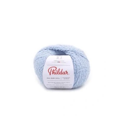 Image de Phildar Pelote de Laine Phil Baby Doll 50g à Tricoter 40% Coton,60% Polyamide Aiguille n4 Couleur Ciel