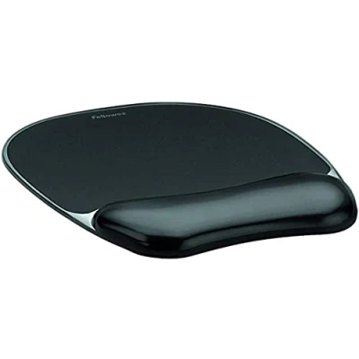 Image de Fellowes Tapis de Souris Repose Poignet Crystal Gel, Ergonomique, en Gel Transparent Noir