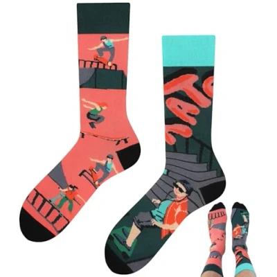 Image de TODO Chaussettes amusantes à motif, multicolores, pour exprimer sa joie de vivre, 39 42