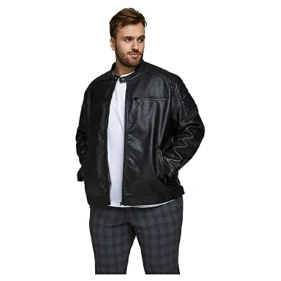 Image de Jack &amp; Jones Jcorocky Jacket Veste en similicuir, Homme, Taille: 6XL, Black