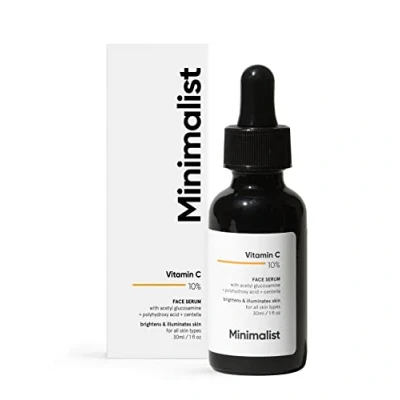 Image de Minimalist Sérum pour le visage avec 10 % de vitamine C une peau éclatante, 30 ml éclaircissant Vit très stable et efficace homme femme, transparent, (1 pièce)
