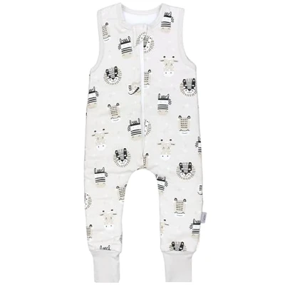 Image de TupTam Gigoteuse Bébé Hiver avec Pieds, certifiée OEKO TEX, 2,5 TOG, Unisexe, Têtes d&#039;animaux Safari Zèbre Lion Girafe, 80 86