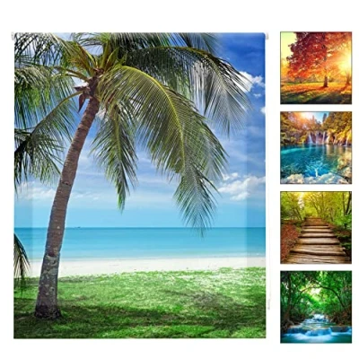 Image de Blindecor Digital Paysages Store Enrouleur translucide avec Impression numérique Dimensions du Tissu 107 x 175 cm