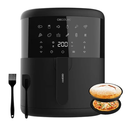 Image de Cecotec Friteuse sans Huile de 6 L Cecofry Bombastik 6000 Full. Air Fryer 1700 W, Technologie PerfectCook, Régulation la Température et du Temps, Contrôle Tactile, 12 Modes, Accessoires