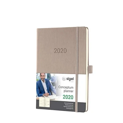 Image de SIGEL C2060 Agenda semainier 2020 Conceptum, couverture rigide, 14,8 x 21,3 cm, taupe