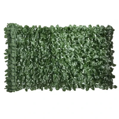Image de Outsunny Haie Artificiel Brise Vue décoration Rouleau 3L x 1H m Feuillage réaliste Anti UV Vert Foncé