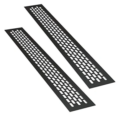 Image de sossai® grille de ventilation en aluminium Alucratis (2 pièce) Rectangulaire dimensions: 80 x 6 cm Couleur: noir d&#039;aération