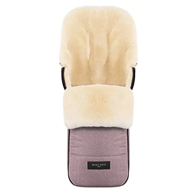 Image de Chancelière en peau de mouton FLIMS WERNER CHRIST BABY Pour poussette ou landau, fourrure médicale, universelle (Bugaboo, Cybex, Joolz, etc.), beige, gris, bleu, bleu clair, noir, rouge, brun