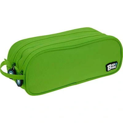 Image de Grafoplás 37543920. Trousse scolaire double, couleur vert, 24,5 x 9,5 cm, Bits &amp; Bobs