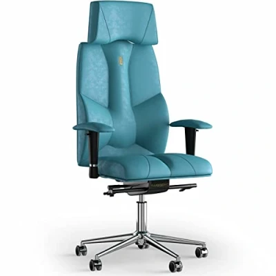 Image de KULIK SYSTEM Chaise de Bureau Ergonomique Confortable et Réglable avec Système Soutien Lombaire Fauteuil Design Breveté Business Antara Turquoise