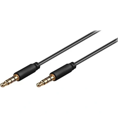 Image de Câble audio goobay mini jack 4 pôles (P) 50 cm blindé noir