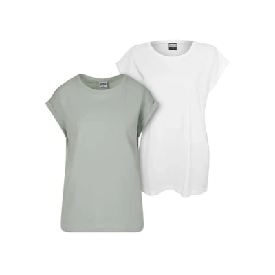 Image de Urban Classics Extended Shoulder 2PACK Tshirt basique, Femme, Taille: XL, Frostmint white