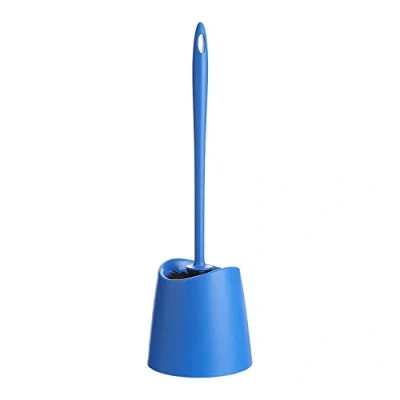 Image de TATAY Brosse WC Standard, Polypropylène, noire, Sans BPA, Fabriquée en Espagne. Bleu. Dimension 12 x 38 cm