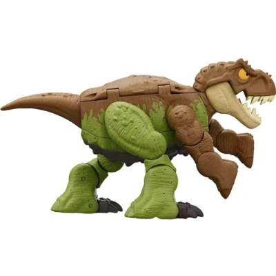Image de Mattel Jurassic World Figurines Dinosaures Transformables Tyrannosaurus Rex Et Ankylosaure Transformation Féroce Double Danger, 8 À 18 Étapes, Collectionner, Jouet Enfant, Dès 6 Ans, HLP06
