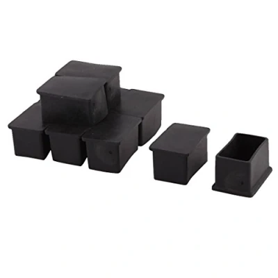 Image de Sourcingmap 10pcs Embout Pied Chaise Bouchon Tampon Capuchon Protection Jambe Meuble Plancher rectangulaire en Caoutchouc Noir 30 x 50 mm