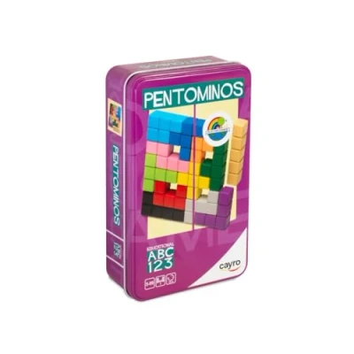 Image de Cayro Pentominos Metal Box Figures formées par des carrés identiques Créez Structures Uniques 1 Joueur