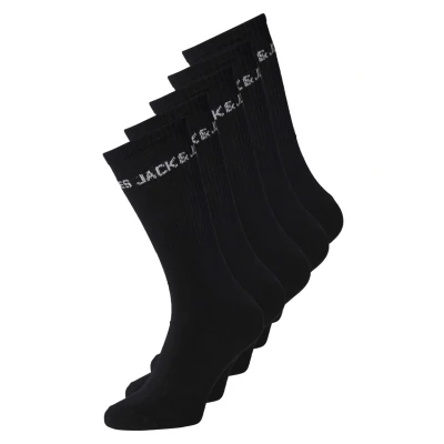 Image de Jack &amp; Jones Junior Jacbasic LOGO JNR 5PACK Chaussettes pour enfants, Taille: 38 43, Black