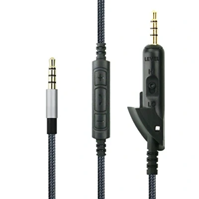 Image de Câble audio de rechange avec micro intégré et contrôle du volume compatible casque Bose QC15 QuietComfort 15, Samsung Galaxy Huawei Android