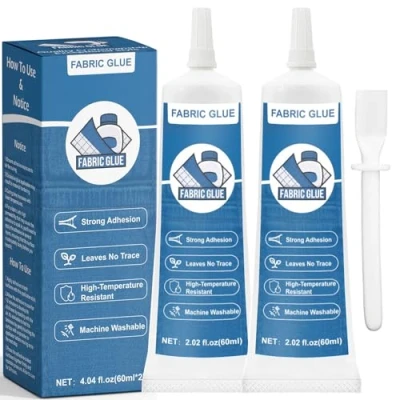 Image de INNOVAYOU 120ml Colle Textile, étanches Aucune couture requise Tissu, Tissu Extra Forte Pour Tous les Tissus, Coton, Flanelle, Denim, Polyester, Réparation de Poupées, Séchage 24h