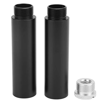 Image de Annadue Tube d&#039;extension de Support Micro, Ensemble tiges Micro 2 pièces, Tuyau Microphone Femelle 5/8&quot; vers mâle, avec Adaptateur Filetage