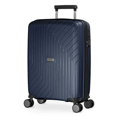 Image de Hauptstadtkoffer TXL Trolleys de Voyage en 3 Tailles, Coque Rigide polypropylène Robuste et léger, Bleu foncé, Handgepäck 55cm, Valise