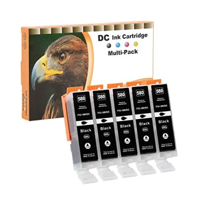 Image de D&amp;C PGI 580XXL Compatible Cartouches d&#039;encre Remplacement pour Canon 580 CLI 581 Pixma TR7550 TR8550 TS6150 TS6151 TS6250 TS6350 TS8150 TS8151 TS8152 TS8250 TS9150 TS9155 TS9550 (5 Noir)