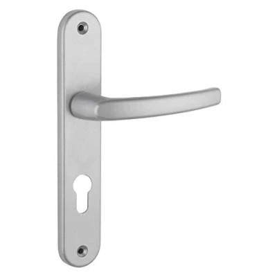 Image de THIRARD Ensemble de poignées pour porte d&#039;entrée Sultane trou cylindre, carré 7mm, entr&#039;axes 195mm, argent