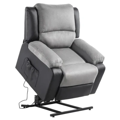 Image de RELAXXO Fauteuil de Relaxation Releveur électrique 1 place Microfibre et Simili LEO Gris Noir