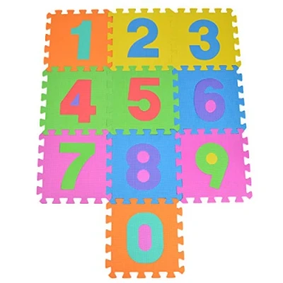 Image de Puzzlestar 123, Tapis Puzzle 10 pièces pour Enfants en EVA antidérapant Le Grand de Jeu Peut être assemblé, Chaque pièce est 30 x 1 cm avec Chiffres