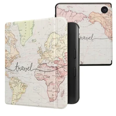 Image de kwmobile Étui Compatible avec Kobo Libra Colour Coque à Rabat magnétique Tablette eReader Similicuir Noir Multicolore