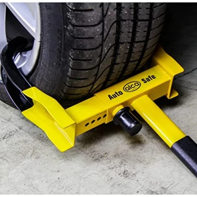 Image de alca Germany A306000 Sabot de roue extensible pour camping car Ducato Crafter Protection antivol robuste 2 clés Jaune