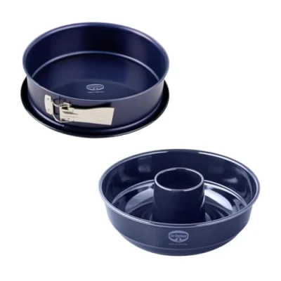 Image de Dr. Oetker 9923350 moule à charnière de 26 cm étanche, charnière, savarin cm, gateau cheminée, a gateau, savarin, Acier, Bleu,