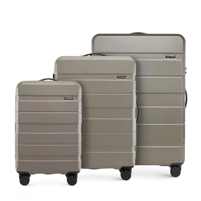 Image de WITTCHEN COMODO Line Ensemble de valises Valise Voyage Bagage Rigide en ABS Serrure TSA Taille (S+M+L) Doré