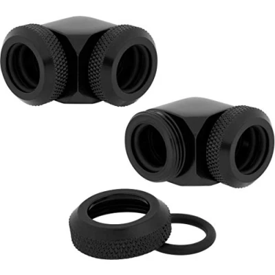 Image de Corsair Hydro X Series, XF Hardline, Lot de Deux Embouts OD 90 12 mm (Solide Laiton Durabilité, Finition Haute Qualité, Design des à Compression Rigide Torique Double) Noir