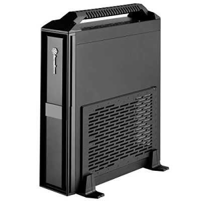 Image de SilverStone SST ML08B H Milo Boîtier PC Slim HTPC Mini ITX , avec poignée de transport, noir