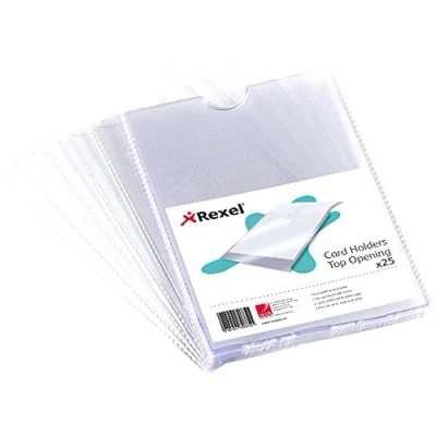Image de Rexel 12092 Lot de 25 porte cartes en polypropylène avec ouverture sur le dessus Format A4