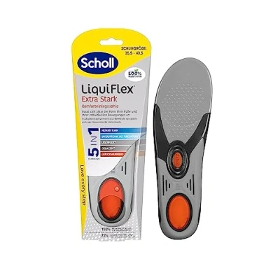 Image de Scholl LiquiFlex Comfort Semelles intérieures extra soutien supplémentaire Meilleure absorption des chocs au talon Inhibiteur d&#039;odeurs En mousse à mémoire de forme avec technologie