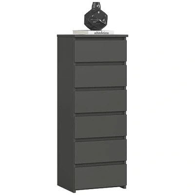 Image de AKORD Commode Tiroirs roulants Fonctionnel Idéal en Set Robuste Design Universel Gris Graphite
