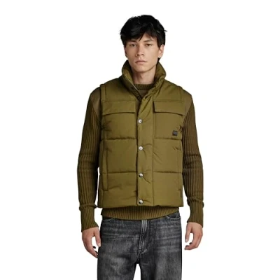Image de G STAR RAW Foundation Padded Weste Homme ,Vert (dark olive D22887 D419 C744), S