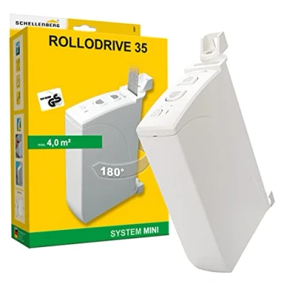 Image de Schellenberg 22637 Rollodrive 35 Enrouleur de sangle électrique pour volet roulant, force traction 12 Kg, jusqu&#039;à 4 m², 14 mm