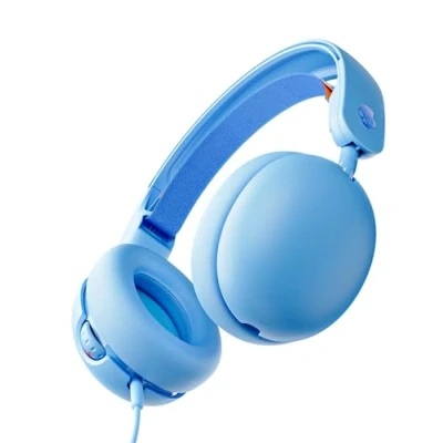 Image de Skullcandy Grom Casque Filaire pour Enfant, Volume Limité, Port de Partage Audio, Microphone, Fonctionne avec Les Ordinateurs et Appareils Bluetooth Bleu