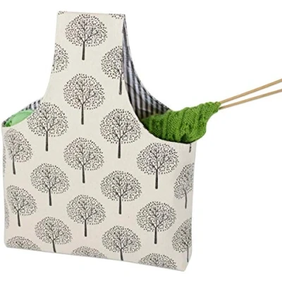 Image de Teamoy Sac à Main de Laine, pour Stochage Pelote Laine et Aiguilles Tricoter (11 Pouce au Max), Facile Porter, Multipoche, Petit, Arbre