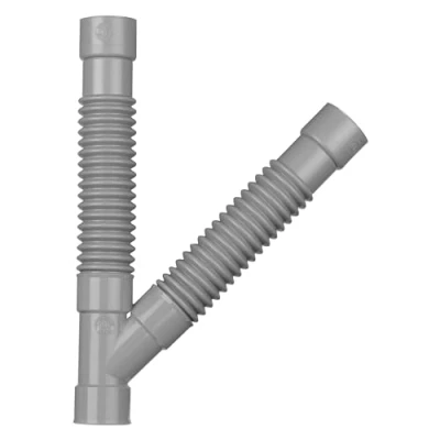 Image de Wirquin 79011001 Raccord wc souple universel magicoude en Y D40, à coller pour évacuation, gris