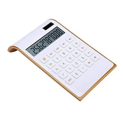 Image de Leoyee Calculatrice de Bureau à 10 Chiffres, Alimenté par Batterie/Solaire, écran LCD Inclinable